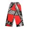 Woman Relax Pants - Red : Interlacing of Black Stripes