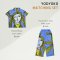 Woman Blouse - Blue : Woman Elegance with Green Hair