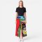 Woman Relax Pants - Muticolor : Abstract with a lucky cat