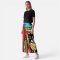 Woman Relax Pants - Muticolor : Abstract with a lucky cat