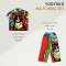 Woman Blouse - Multicolor : Abstract with a lucky cat