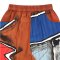 Woman Relax Pants - Brown : Red and bule abstract