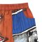 Woman Relax Pants - Brown : Red and bule abstract