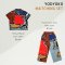 เสื้อผู้หญิงคอปก - สีน้ำตาล : ลายพลังแดงในกรอบสีน้ำตาล
