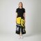 Woman Relax Pants - Black : Yellow and black Abstract art