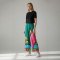 Woman Relax Pants - Green : Color Rhythm on Green