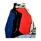 Woman Sleeveless Dress - Blue :Red and blue stone block graphics on black smoke.