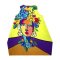 Woman Sleeveless Dress - Yellow :  Frida Kahlo wears a flower crown and a blue flower necklace. On a yellow and purple background