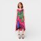 Woman Sleeveless Dress - Pink : Alocasia Elephant Ear in a Blue Pot