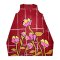 Woman Sleeveless Dress - Red : Pink evening primroses are contrasted by elegant golden veins.