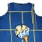 Woman Sleeveless Dress - Blue :  Blue evening primroses are contrasted by elegant golden veins.