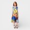 Woman Sleeveless Dress - Blue :  Multicolor Blooms on Azure Blue