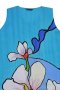 Blue Sleeveless Dress : White Flower on a Blue Background