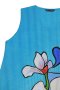 Blue Sleeveless Dress : White Flower on a Blue Background