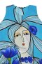 เดรสสีฟ้า : ลายผู้หญิงกับดอกไม้สีน้ำเงิน