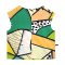 Woman Tank tops - Cream : Abstract black dots in cream , yellow, and green blocks.