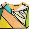 Woman Tank tops - Cream : Abstract black dots in cream , yellow, and green blocks.