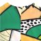 Woman Tank tops - Cream : Abstract black dots in cream , yellow, and green blocks.