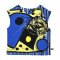Woman Tank tops - Blue : Abstract Art with Black Brush Strokes