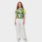 Woman Crop Top - Green : White Bunny in Jungle
