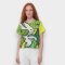 Woman Crop Top - Green : White Bunny in Jungle