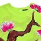 เสื้อครอปผู้หญิง - สีเขียว : ลายบุปผาสีสดบนผืนพรรณมะนาว