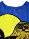 Woman Crop Top - Blue : owl under the moonlight