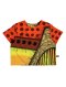 Woman Crop Top - Orange : Dots and black graphics