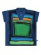 Woman Tunic Blouse  - Blue : Green Block Abstract