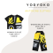 Woman Crop Top - Black : Yellow and black Abstract art