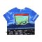 Woman Crop Top - Blue : Horizon through the Artistic Window