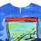 Woman Crop Top - Blue : Horizon through the Artistic Window