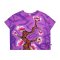 Woman Crop Top - Purple : Enchanting Blooms in the Violet Garden