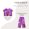 Woman Crop Top - Purple : Enchanting Blooms in the Violet Garden