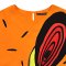 Woman Crop Top - Orange :  Abstract Flow & Azure Rhythm