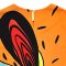 Woman Crop Top - Orange :  Abstract Flow & Azure Rhythm