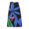 Black Sleeveless dress : Blue-haired woman admiring flowers