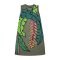 Woman Sleeveless Dress - Green : Heliconia on a Green background