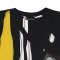 Woman Sleeveless Dress - Black : Yellow and black Abstract art