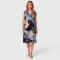 Woman Sleeveless Dress - Grey : Red-crowned cranes spread their wings gracefully under the moonlight.