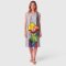Woman Sleeveless Dress - Grey : A yellow orchid blooms in a pot, its petals shining like the morning sunlight.