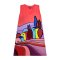Woman Sleeveless Dress - Pink : House in the middle of a multicolor garden