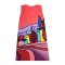 Woman Sleeveless Dress - Pink : House in the middle of a multicolor garden