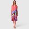 Woman Sleeveless Dress - Pink : House in the middle of a multicolor garden