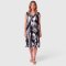 Woman Sleeveless Dress - Black : Black Brush Strokes