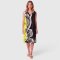 Woman Sleeveless Dress - Black : Abstract with black and gray smoke