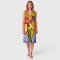 Woman Sleeveless Dress - Brown : Orchid flower