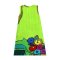 Woman Sleeveless Dress - Green : Multicolor cosmos flowers are blooming on green rocks.