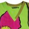 Woman Sleeveless Dress - Green : Multicolor cosmos flowers are blooming on green rocks.