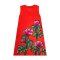 Woman Sleeveless Dress - Red : Pink rose bloomed in the garden.